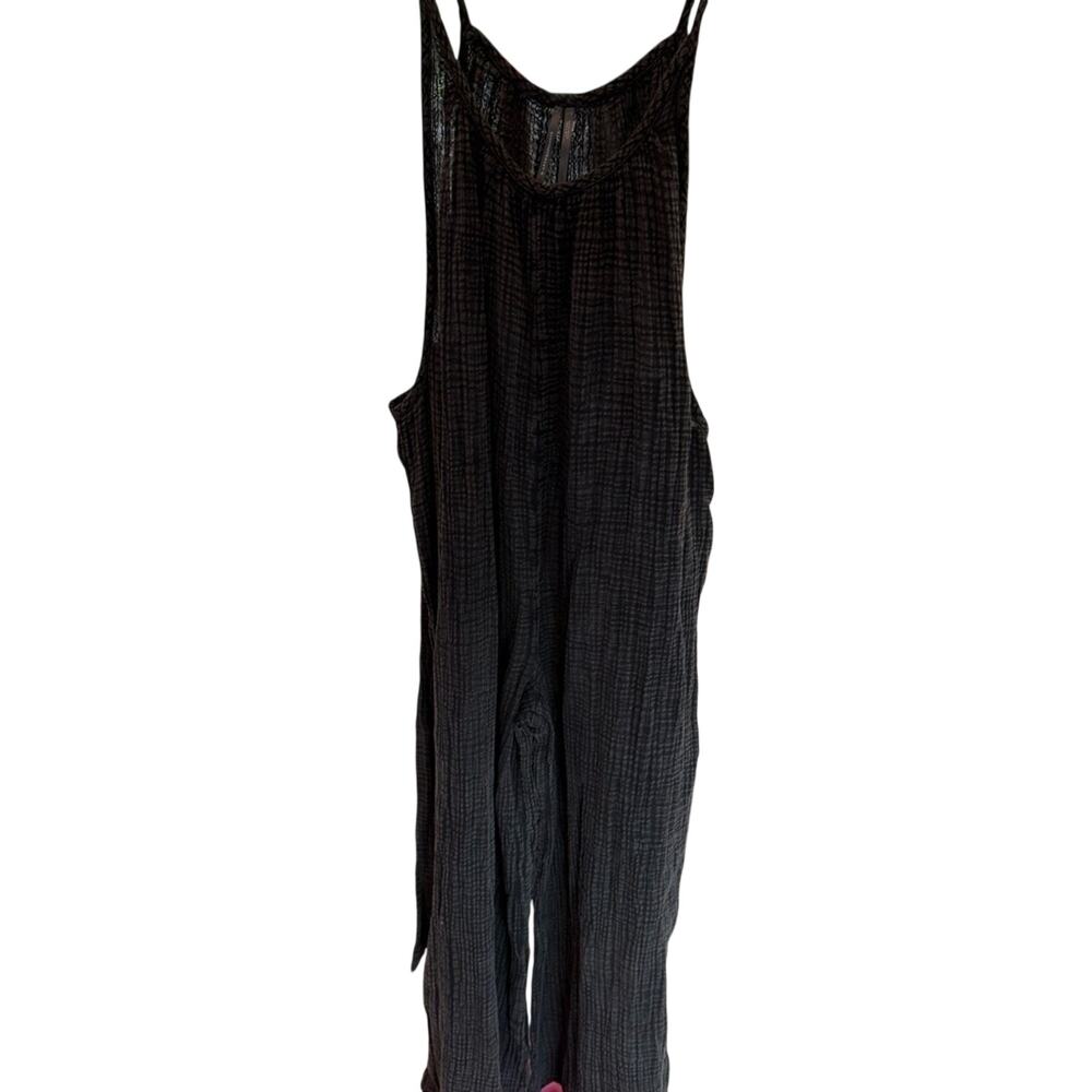 Anthropologie Charcoal Textured Garment jumpsuit size XXS